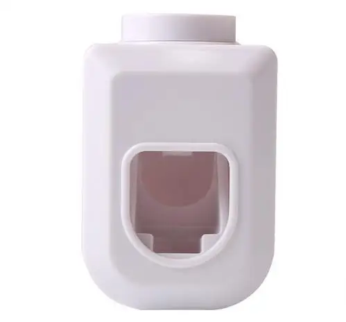 White 1 шт., новинка, Hands Free, автоматическая выжималка, зубная паста, диспенсер для выдавливания, настенное крепление, аксессуары для ванной комнаты, 4 цвета - Цвет: White