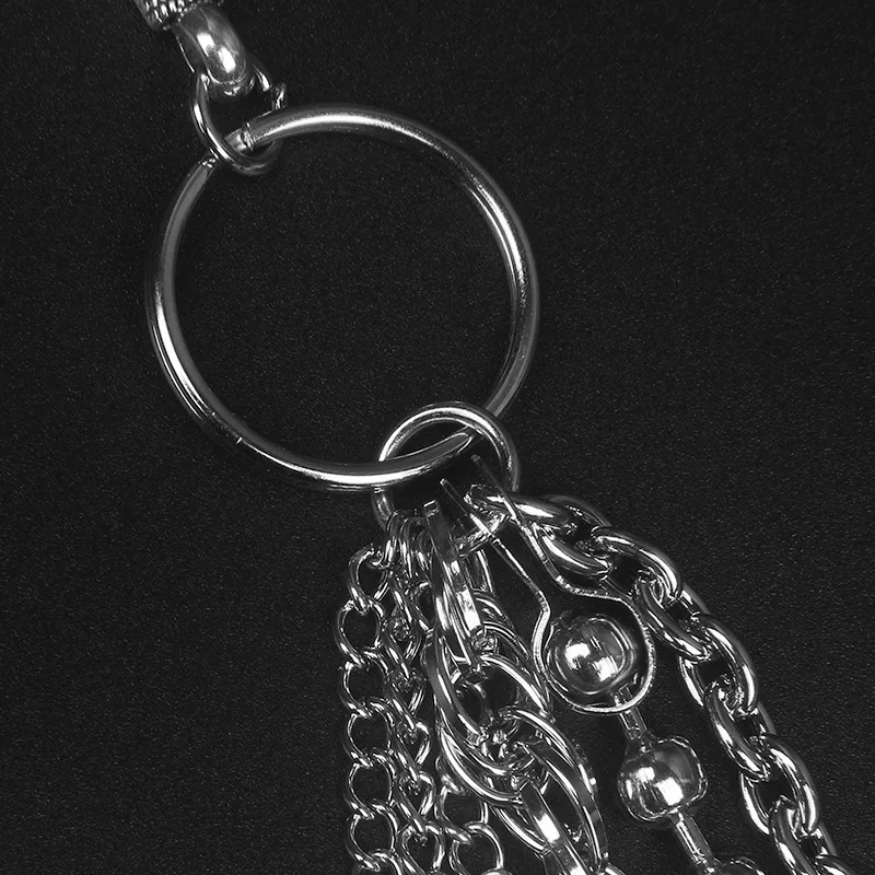 

Fashionable All-Match Three-Layer Tassel Metal Phants Zipper Classic Cool Disco Jeans Decorative Hanging Chain Classic Unisex