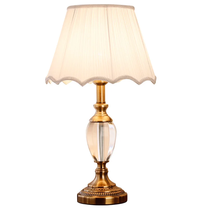 Хрустальная настольная лампа в американском стиле для спальни прикроватная