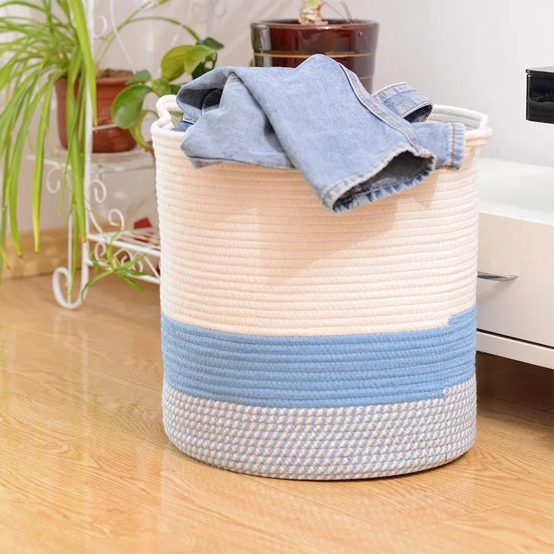 Корзина для хранения веревки из хлопка детей большой маленький корзина грязного