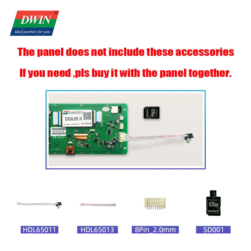DWIN 8-дюймовый 1280*800 IPS TFT ЖК-экран дисплей HMI промышленного класса встроенный RTC с
