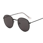 Солнцезащитные очки круглые для мужчин и женщин, классические винтажные брендовые дизайнерские зеркальные солнечные очки с маленькой оправой из сплава, черные розовые