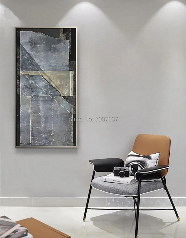 

100% Hand Painted High Quality Abstract Canvas Grey Color Abstract Oil Painting Handmade For Living Room Wall Picture Home Decor