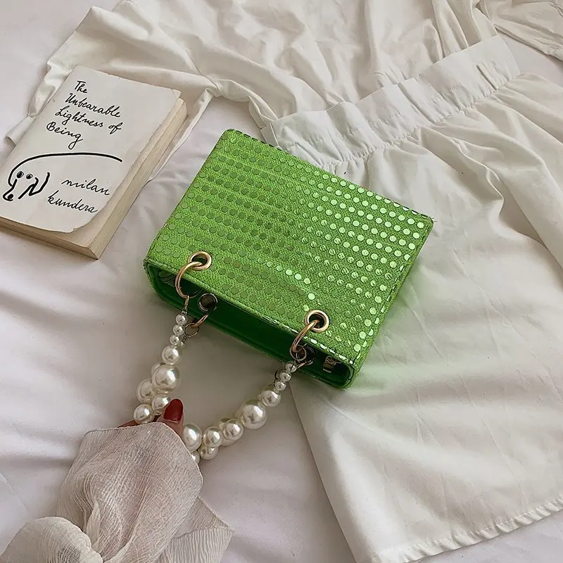 

Fashion Pearl Design Women Bag Famous Brand Designer Silver Dots Handbag Leather Shoulder Crossbody Bags for Female 2020 Totes