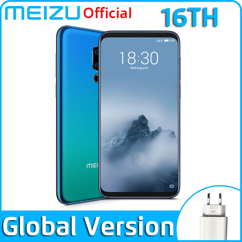 Meizu 16th 6 ГБ 64 ГБ 8 ГБ 128 ГБ, глобальная версия, мобильный телефон Snapdragon 845 Octa Core 16 Ом смартфон в-Экран, определение отпечатка пальца