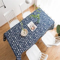 cute cartoon tablecloth cat cotton linen kitchen coffee tea table cloth rectangular home living room desk cloth cover