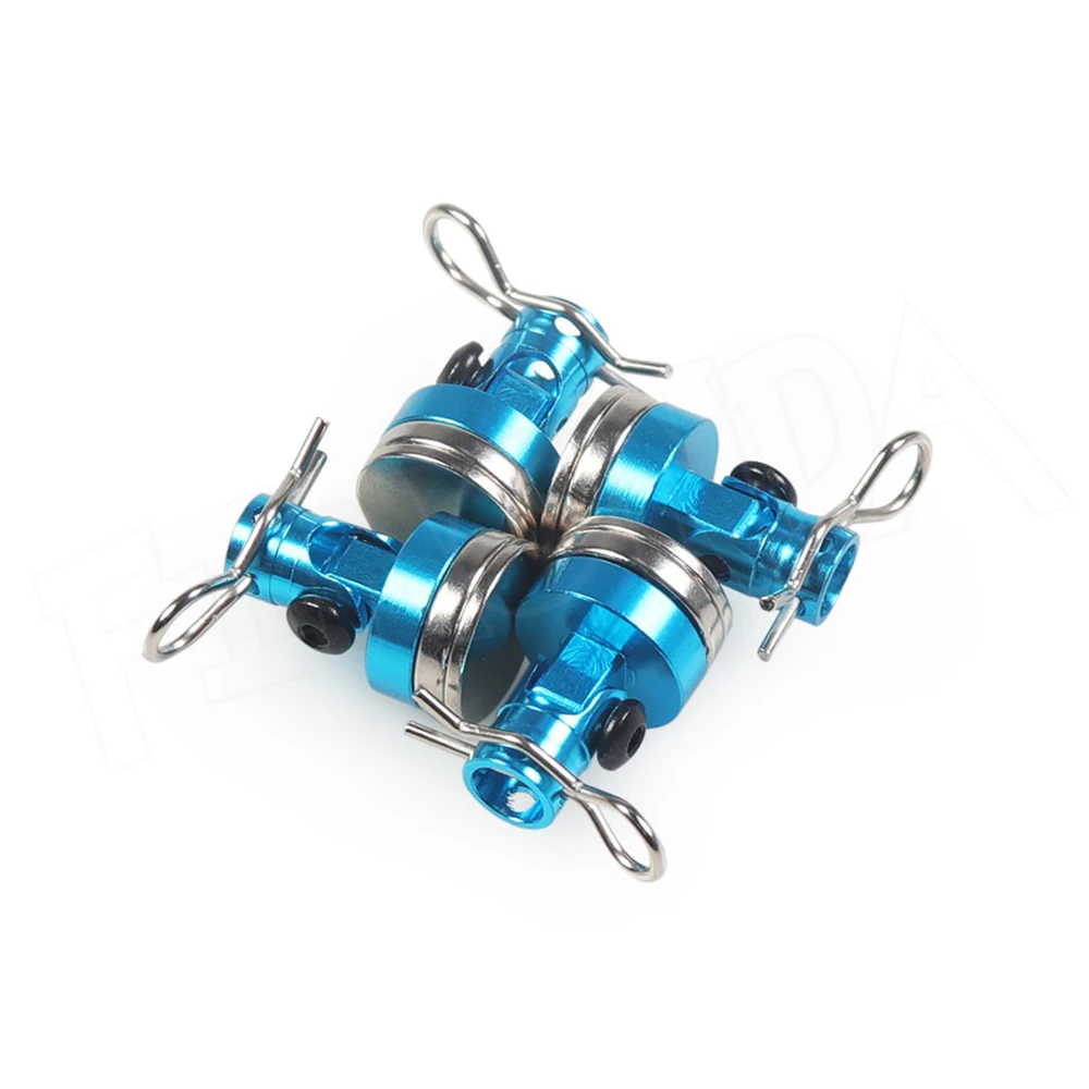 Blue 4 шт. RC автомобильные корпусные стойки магнит невидимое фиксированное Крепление с зажимом для 1/10 осевой SCX10 Traxxas TRX4 D90 D110 HSP Drift Sakura Redcat - Цвет: Blue