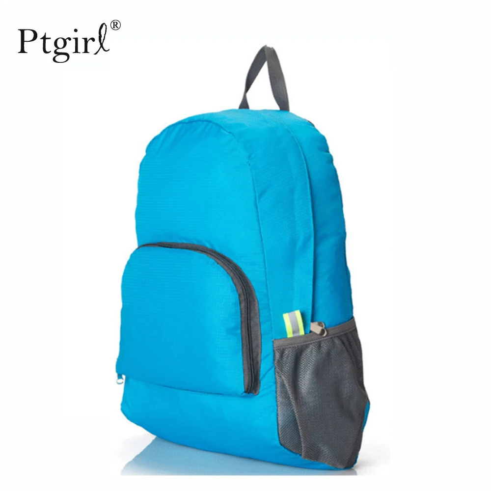 

Portable Fashion Travel Backpacks Zipper Soild Nylon Back Pack Daily Traveling Women men Shoulder Bags Folding Bag