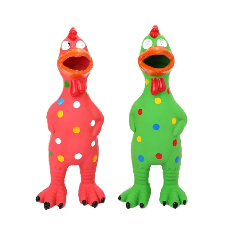 

Pet Dog Toys Screaming Chicken Squeeze Sound Toy For Bite Resistant Funny Squeaky Rubber Chicken Dog Chew Toy