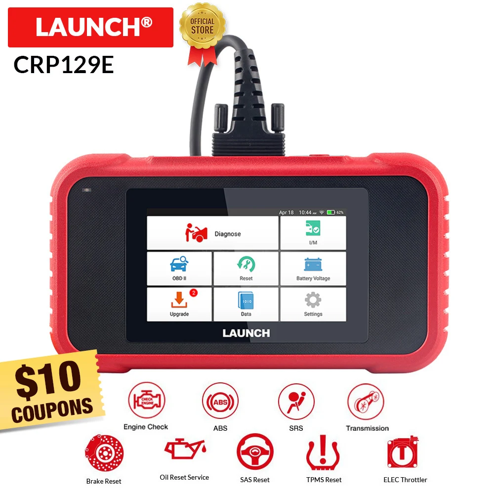 Launch X431 CRP129E OBD2 ENG ABS подушка безопасности SRS для диагностики масляного тормоза SAS TMPS