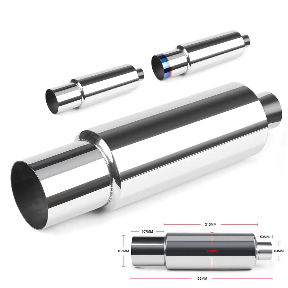 

Universal 304 Stainless Steel Exhaust Systems Muffler Tail Pipe Interface 63mm Car Accessories CR1010