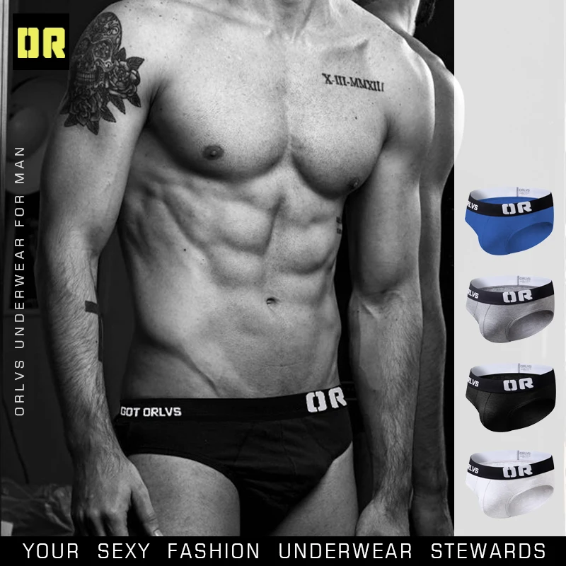 Мужские трусы брифы из хлопка темно синие Однотонные слипы с мешочком