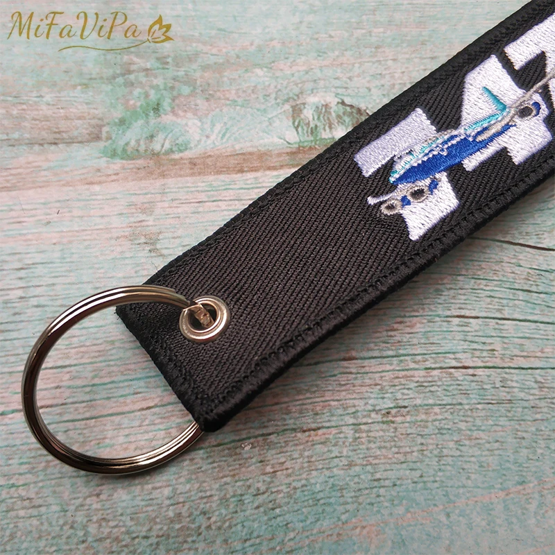 MiFaViPa Boeing 747 Fashion Trinket Airplane Keychain Strap Embroidery Aviation Key Chain for Men Gift Luggage Tag Keyrings | Украшения и