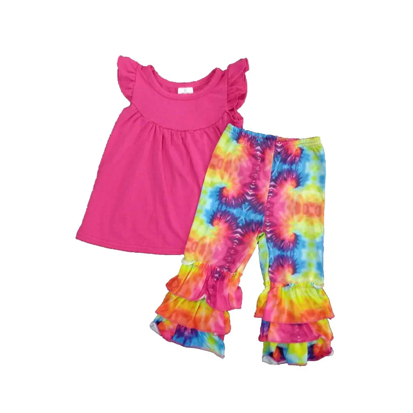 2 шт. хлопковая Футболка и разноцветные штаны для девочек | Мать ребенок