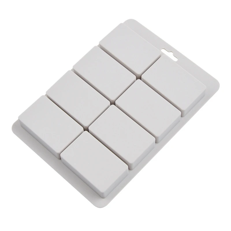 

8 Cavity Silicone Mold Rectangle DIY Soap Baking Cake Chocolate Ice Cube Tray Dropshipping