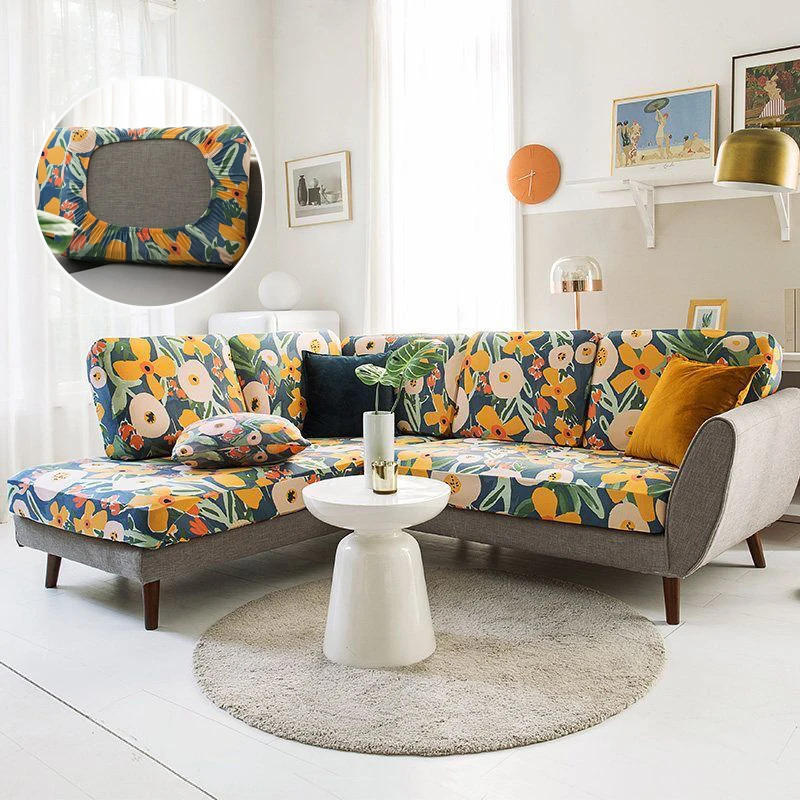 

Floral Printed Sofa Seat Cushion Cover Sofa Covers for Living Room Funiture Protector Removable Armchair Slipcover 1/2/3/4Seat