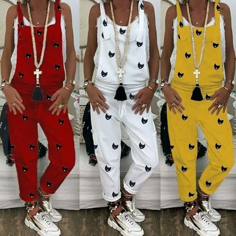 Oversized Women Loose Overalls Jumpsuit Casual Dungaree Trousers Overall Long Pant Women's | Женская одежда