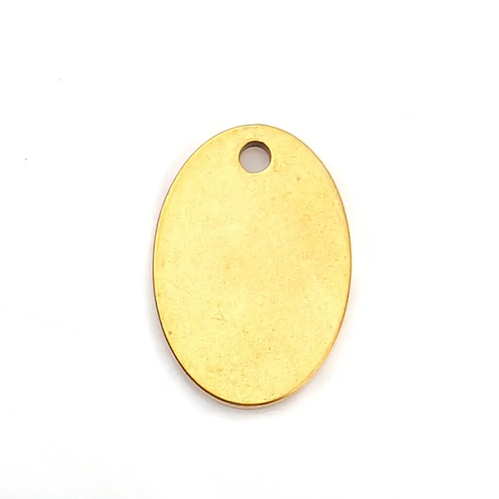 DoreenBeads модные очаровательыне нержавеющие овальные золотые цвета чистая бирка