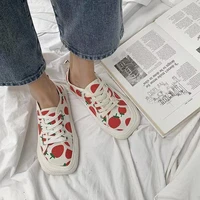 egg pineapple strawberry canvas shoes womens first step in spring korean womens half slippers