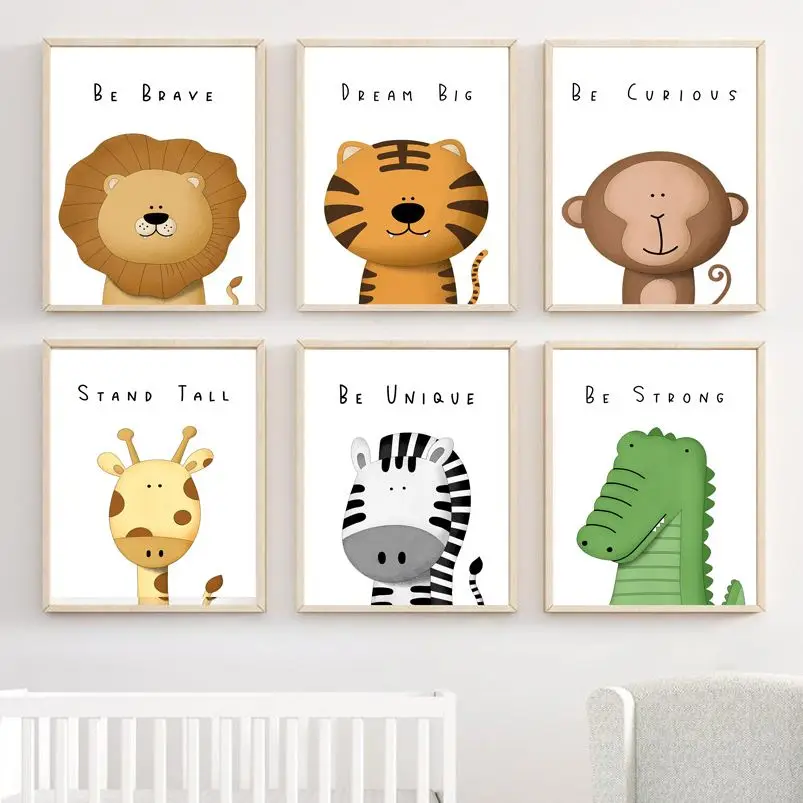 

Lion Tiger Giraffe Zebra Crocodile Safari Nursery Wall Art Canvas Painting Posters And Prints Home Decor Pictures Baby Kids Room