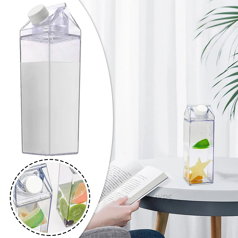 

500Ml Sports Square Milk Juice Water Bottle Portable Plastic cup Milk Carton Water Bottle Outdoor Tour Camping Drinking Cup