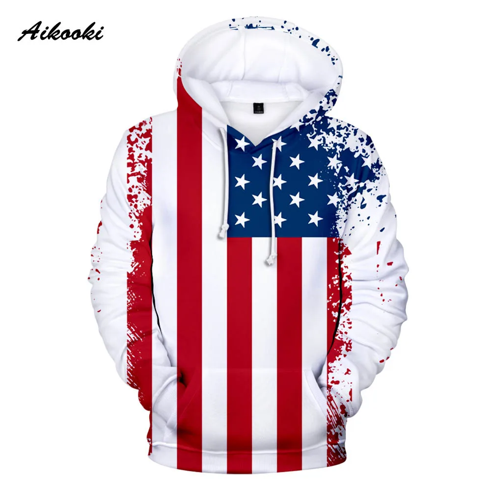 

New USA Hoodies Men/women Sweatshirt JULY FOURTH Hooded United States America Independence Day Hoody 3D National Flag