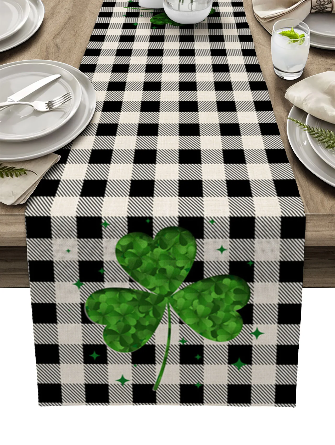 

St. Patrick'S Day решетчатый Клевер настольная дорожка Свадебный декор скатерть современный праздничный обеденный стол для вечеринки