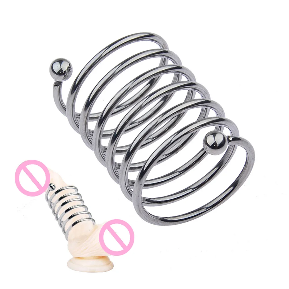Кольца на пенис из нержавеющей стали для мужчин спиральные металлические кольца