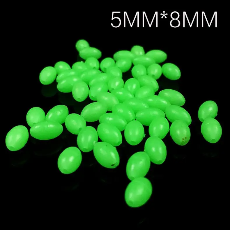 

Luminous Fishing Beads 100pcs 5 x 8mm Oval Luminous Fishing Beads Sea Fishing Lure Floating Float Tackles