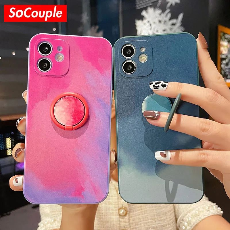 Чехол SoCouple с кольцом держателем для iphone 11 Pro Max чехол 12 mini XR Xs max 7 8 plus SE держатель