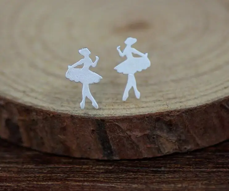 Женские серьги Jisensp милые балетные гвоздики для девушек модные ювелирные изделия