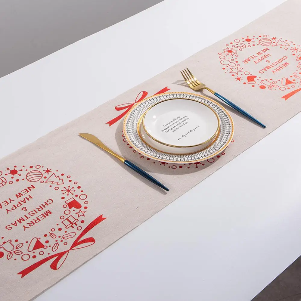 Table Runner 270 см Рождественская длинная скатерть из хлопка и льна, вечерние скатерти в деревенском стиле, Свадебный Декоративный домашний текстиль, домашний декор@ 12 - Цвет: Table Runner