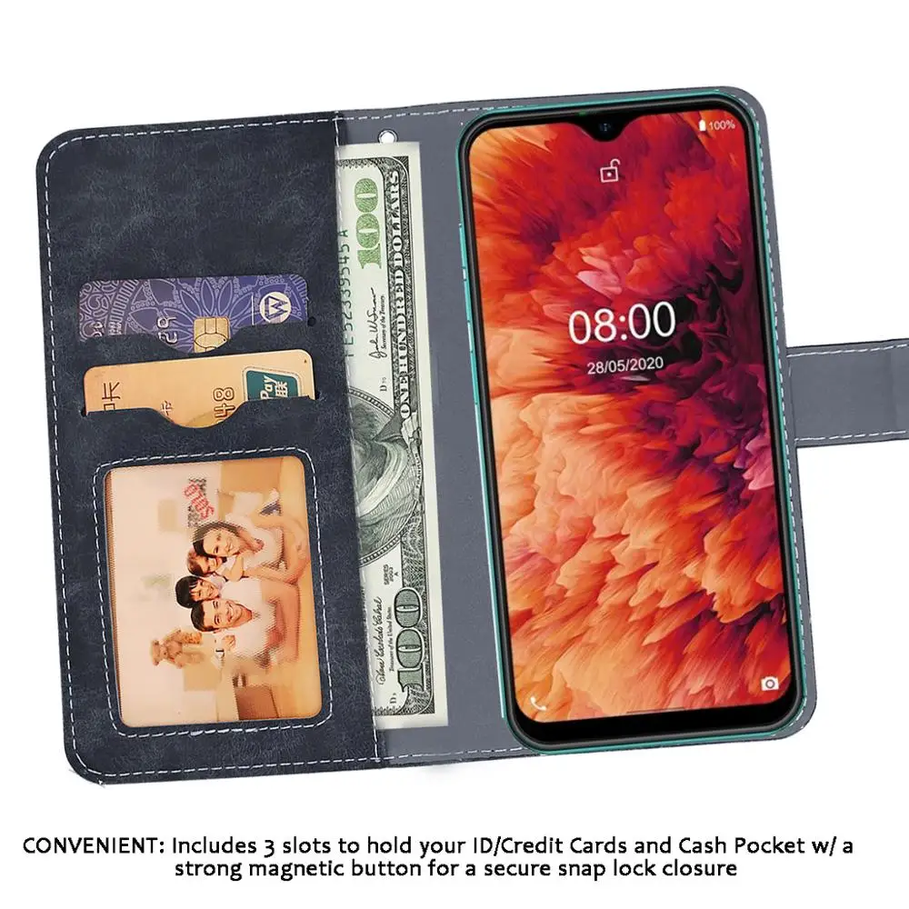 

Vintage Leather Wallet Ulefone Note 8P Case 5.5" Flip Luxury Card Slots Cover Magnet Phone Protective Cases Bags