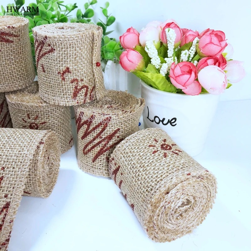 12pcs 6cm Red Line Sun DIY Bow Linen Lace Fabric Ribbon Handmade Wedding Christmas Trim Decoration For Home Party Favors GIFT images - 6