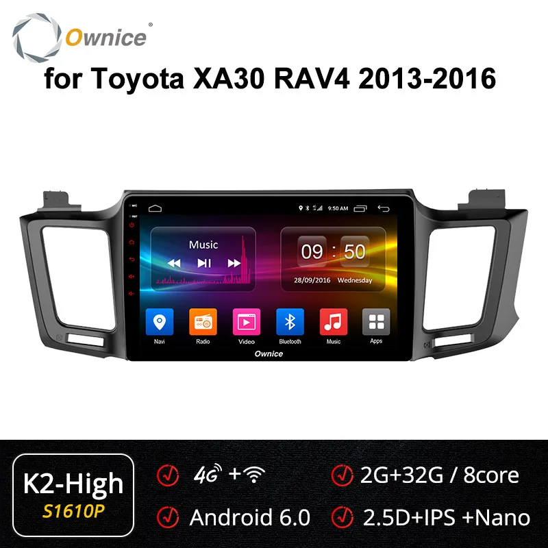 S1610 K2-High Ownice k3 k5 k6 Android 9,0 Восьмиядерный для Toyota RAV4 2013- автомобильный dvd-плеер навигация gps радио 4G LTE DSP 360 панорама - Цвет: S1610 K2-High