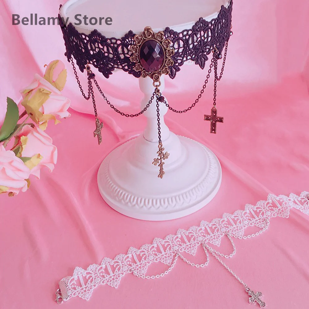 

Hand made Leather Harajuku lovely maid wind bell collar