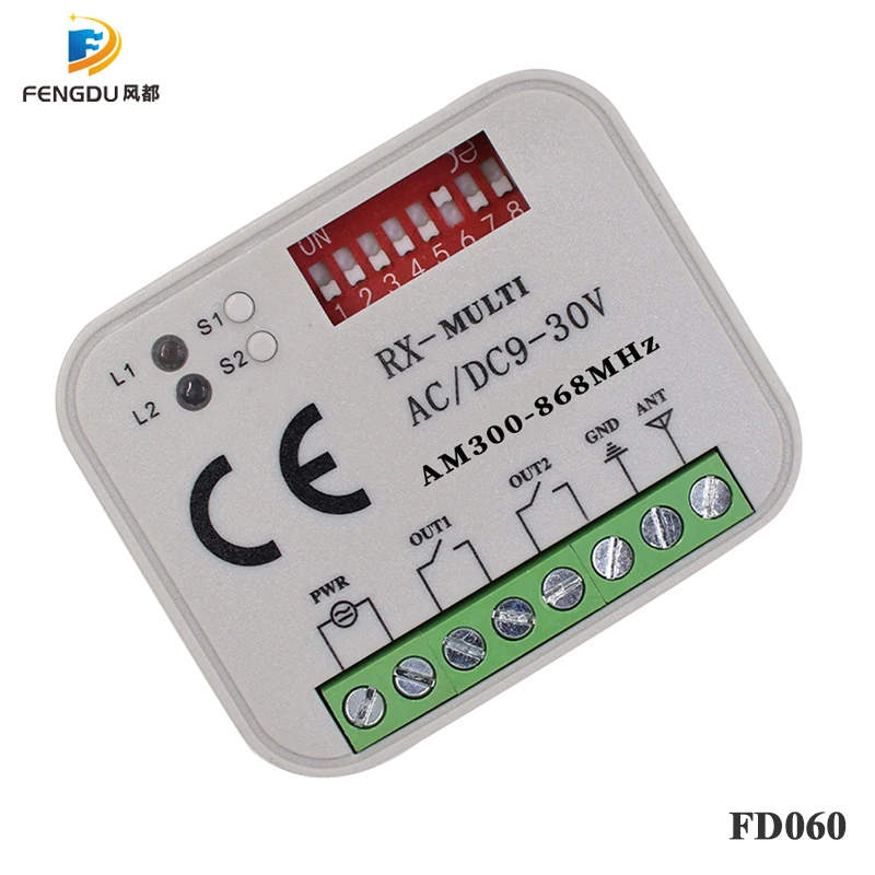 

300-900MHz Multiple frequencies Universal Receiver 2 Channel 868.3MHZ remote control Receiver