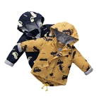 Зимняя хлопковая куртка для мальчиков, куртка с принтом автомобиля из мультфильма, детская повседневная Толстая Вельветовая рубашка на молнии с капюшоном, 2021