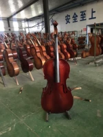 100 handmade all european wood cello 44 dark brown colour beutiful pattern solid wood cello with all accessories