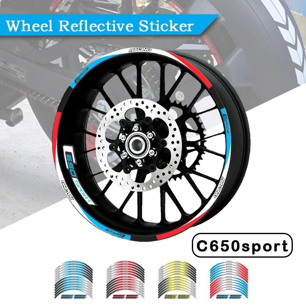 

Motorcycle Reflective decals Wheels Moto Rim Stickers decoration Styling rim sticker For BMW C650 SPORT c650 sport