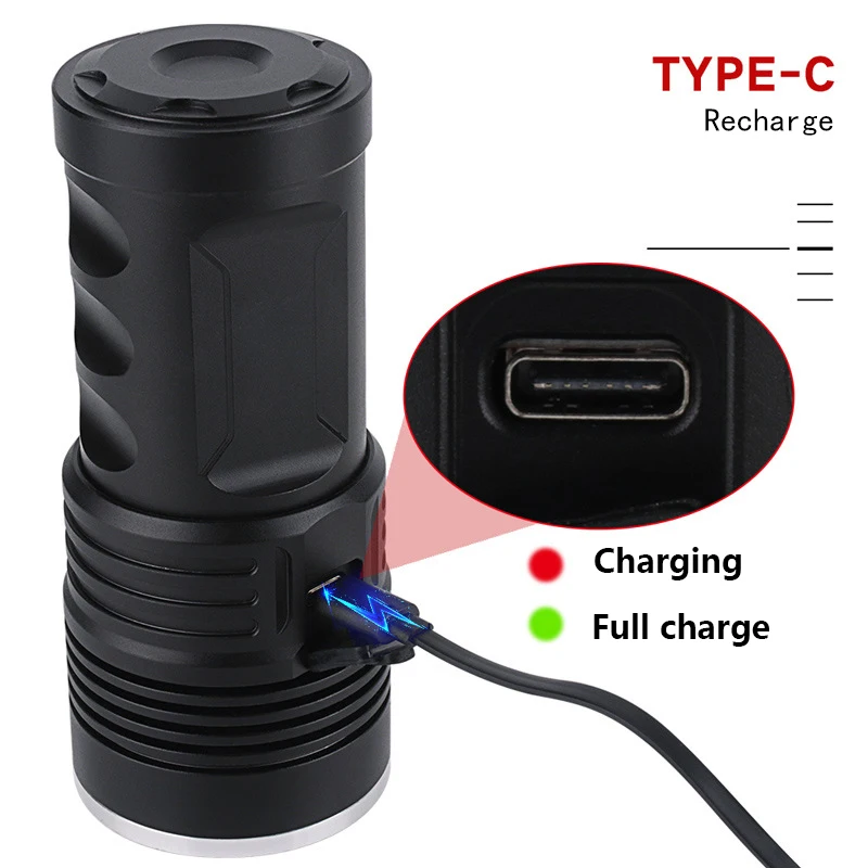 Precio Ultra Brillante 3 Uds XHP50.2 4 Uds 18650 Batería Super Potente Linterna LED 3 Modo Linterna USB Recargable Lámpara Linterna Bombillas