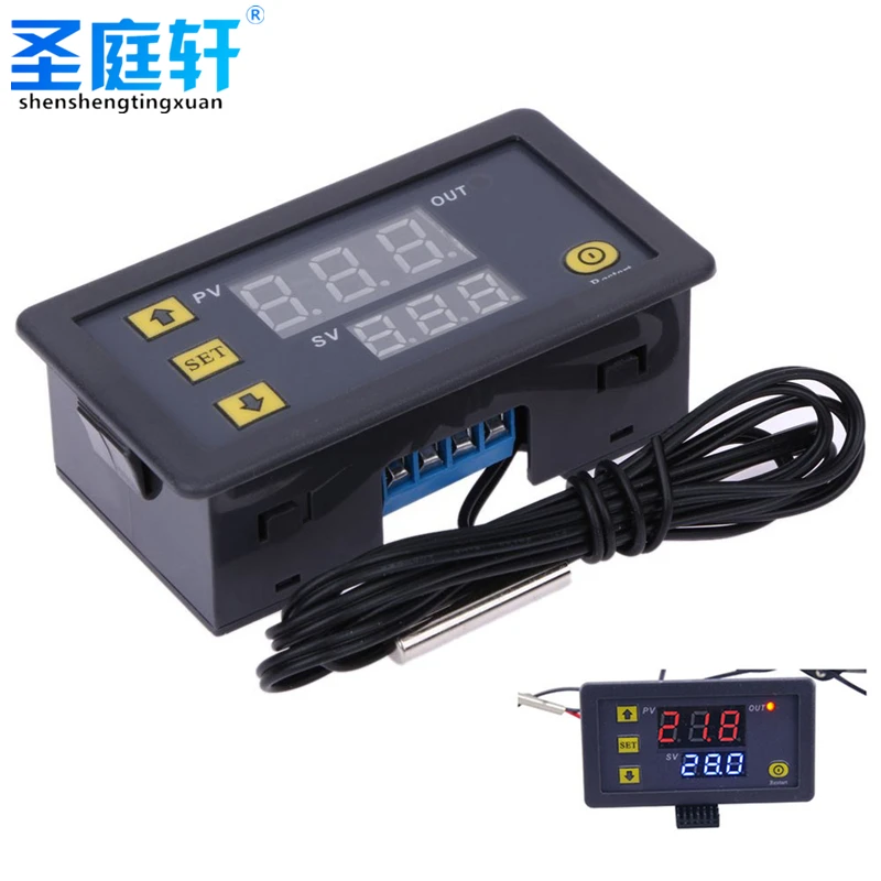 W3230  Mini Digital Temperature Controller 12V 24V 220V Thermostat Regulator Heating Cooling Control Thermoregulator with Sensor