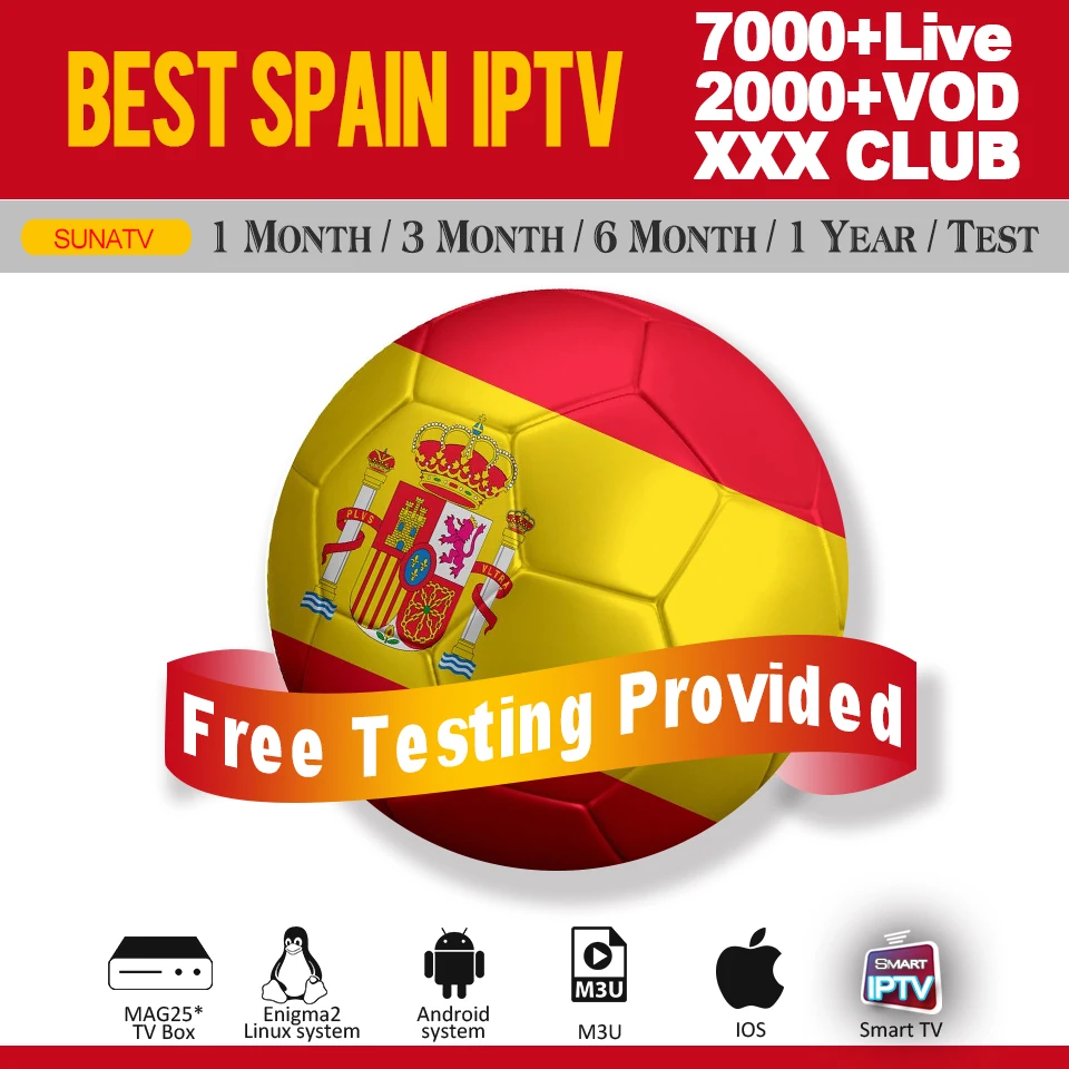Испания IP ТВ подписки 7000+ Live Европе пола испанский каналов IPTV Box на базе Андроид телевизионная коробка IP ТВ M3U Тесты xxx для взрослых