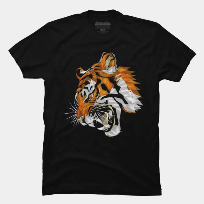 

Summer Fashion Printed men's T-shirt 100% Cotton tiger's Growl Unique Creative Short Sleeve Graphics