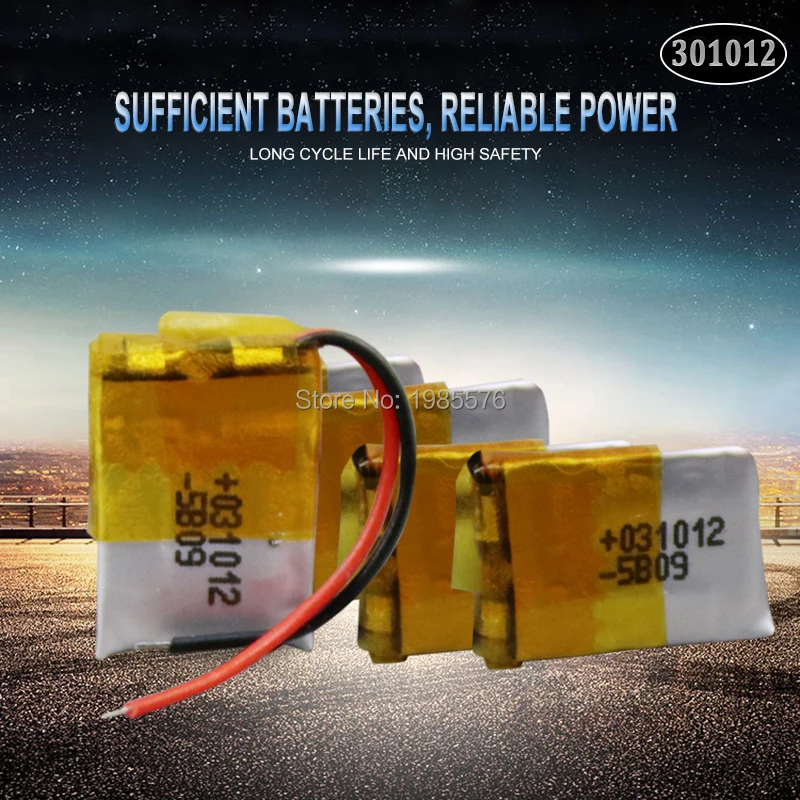 30mAh 3 7 V 301012 литий полимерная lipo аккумуляторная батарея для gps MP3 MP4 PAD DVD DIY bluetooth