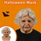 Маска для пожилых женщин, Хэллоуин, ужасная маска для лица, вечевечерние, латексная маска для косплея, реквизит для вечеринки, маска для лица