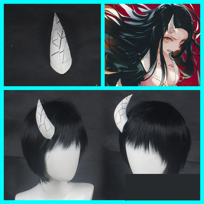 

Demon Slayer Kimetsu no Yaiba Nezuko Kamado Demon Transformation Horns Head Clip Headwear Hairwear Cosplay Props Accessories