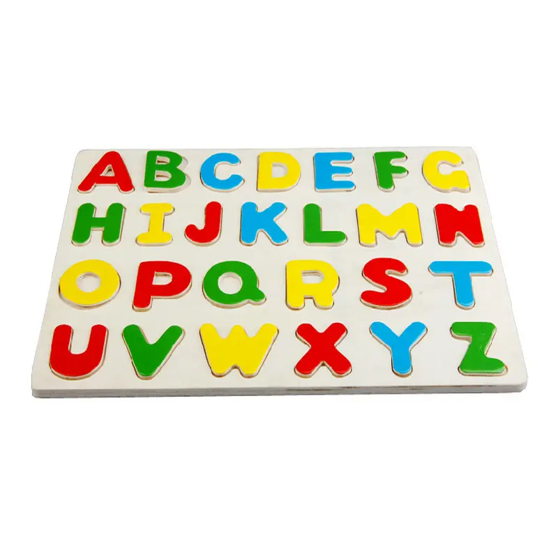 Бесплатная доставка Классические буквы раннего развития 3D пазлы деревянные