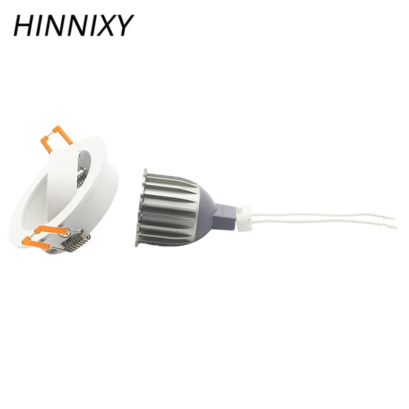 Hinnixy GU10 MR16, двойные кольца, круглый светодиодный светильник, потолочное крепление, основание, 90 мм, отверстие, 85-265 в, вращающийся луч, домашнее освещение