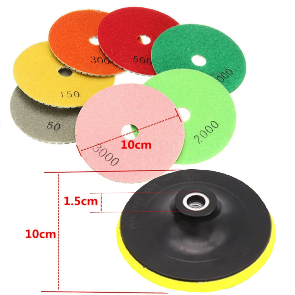 

8X 4 Inch Diamond Polishing Pad Granite Concrete Marble Grinding Discs Plate Kit
